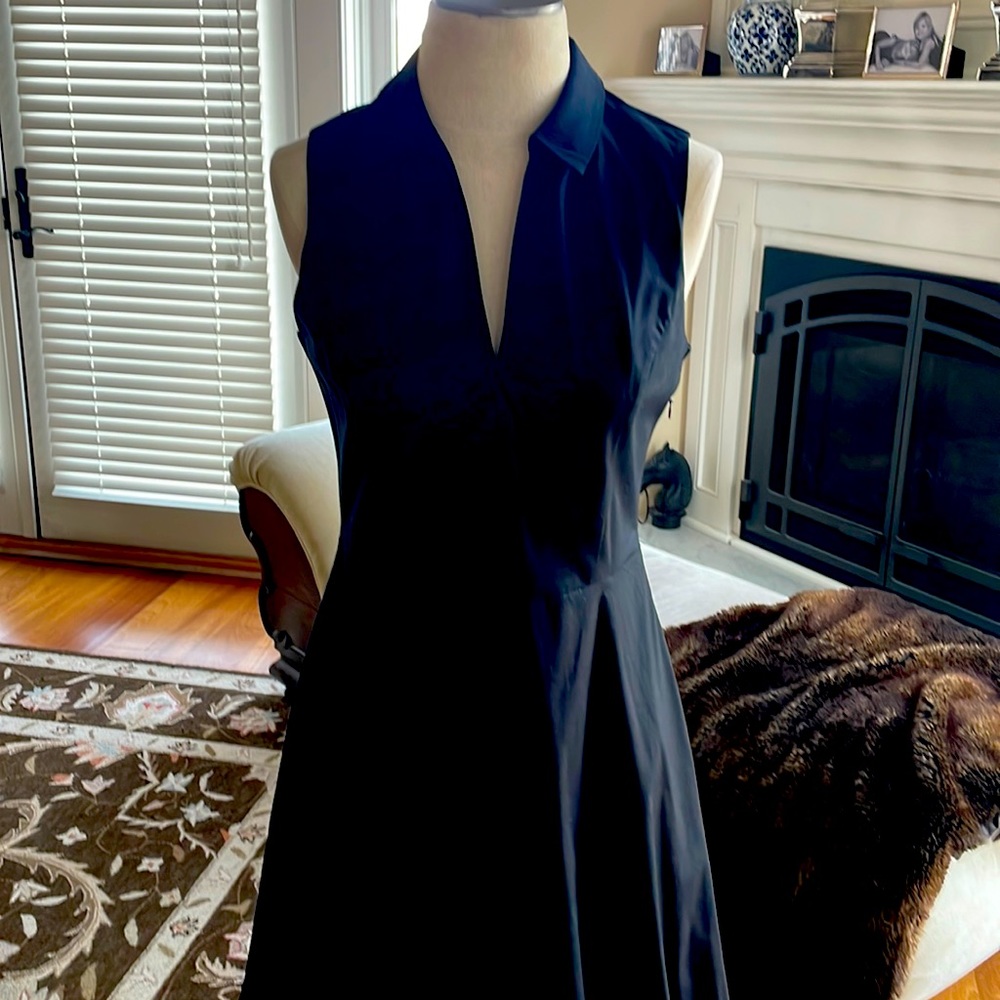 Theory black cotton poplin dress